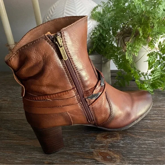 PIKOLINOS Verona Leather Zip Block Heel Boots W5C-8576 Women 41 US 10.5-11 Brown - Picture 7 of 15